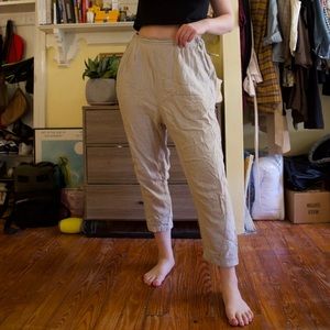 Casual tan linen pants
